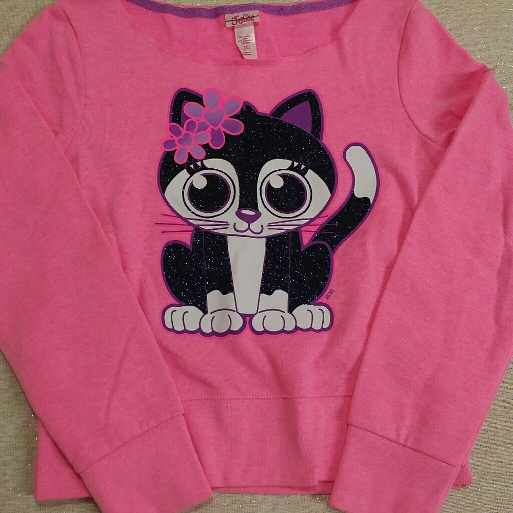 Justice Pink Kitten Sweatshirt